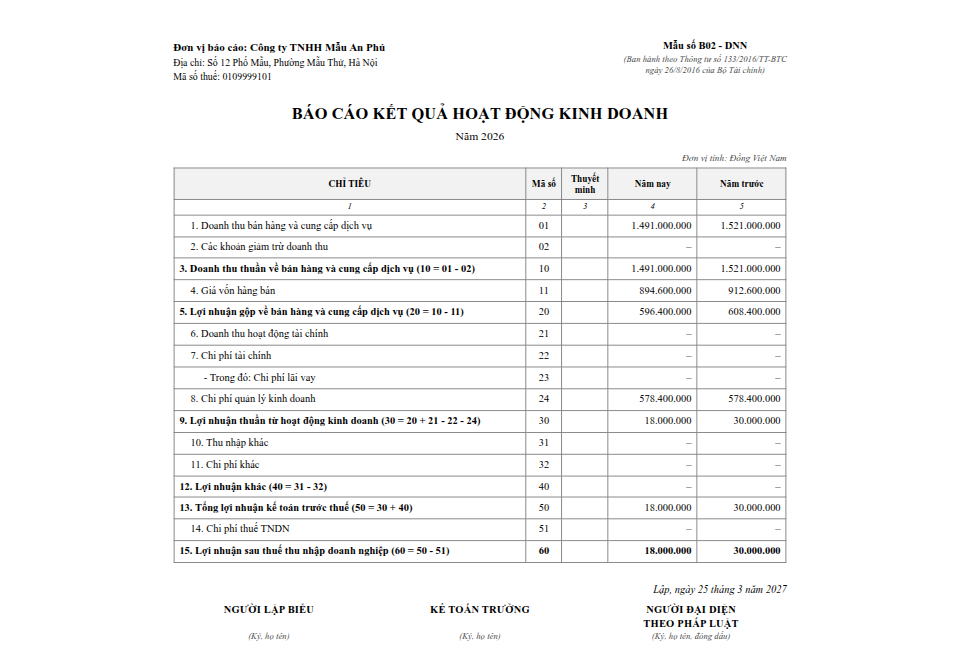 Tệp theo mẫu thông tư, in được ngay.